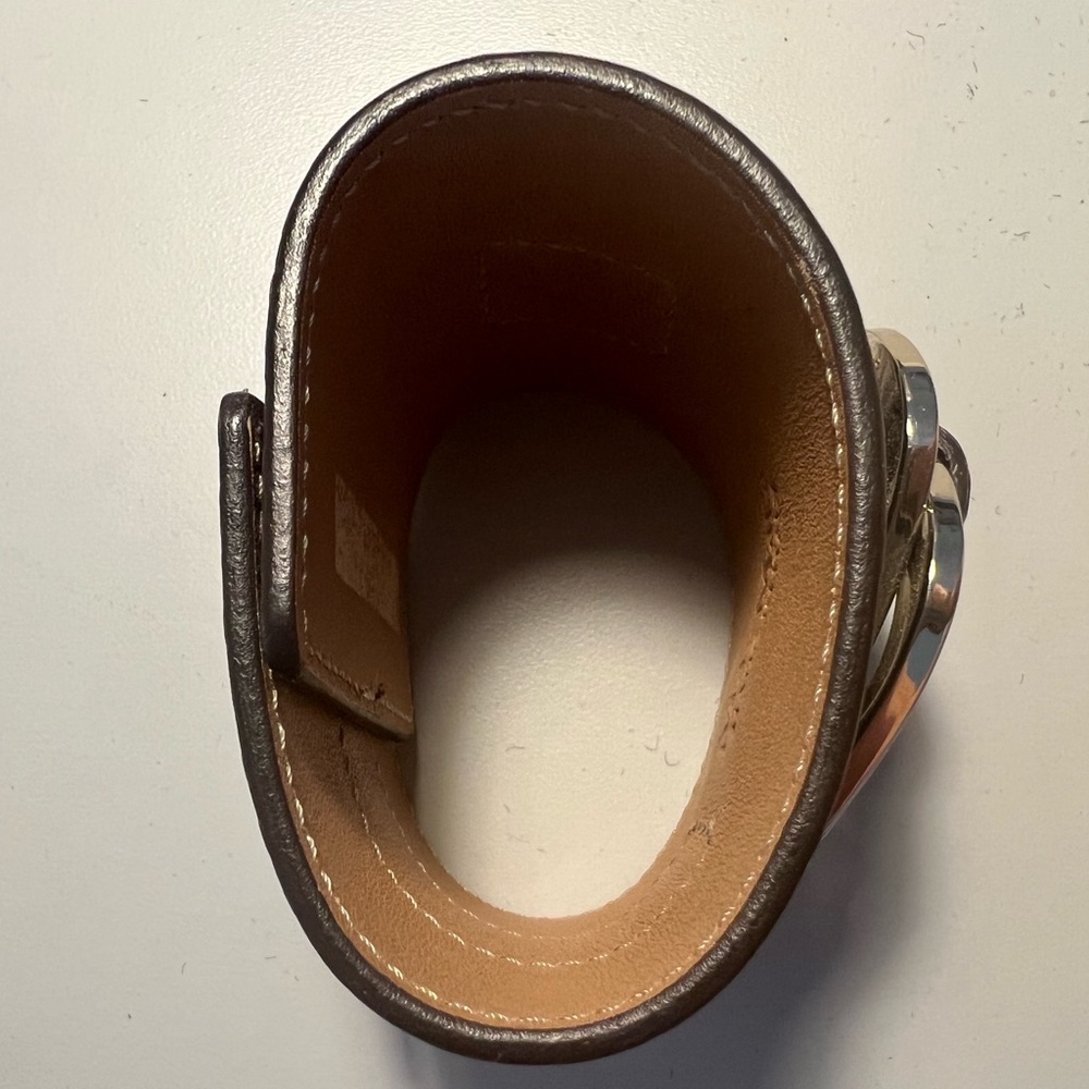 Max Mara Python Embossed Leather Cuff Bracelet - image 3